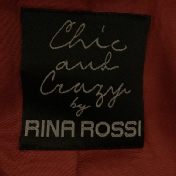 CHIC & CRAZY by RINA ROSSI Long Red Jacket Size 6 - Picture 3 of 5